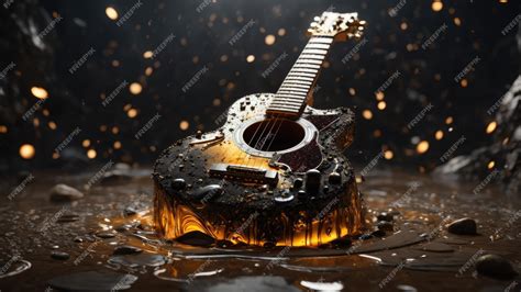 Premium AI Image | flame of an acoustic guitar