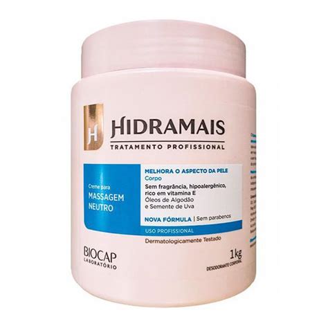 Creme Para Massagem Hipoalergênico Neutro Hidramais 1kg Cosméticos