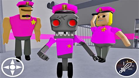 Playing As Robot Policewoman Police Girl Prison Run New Obby New