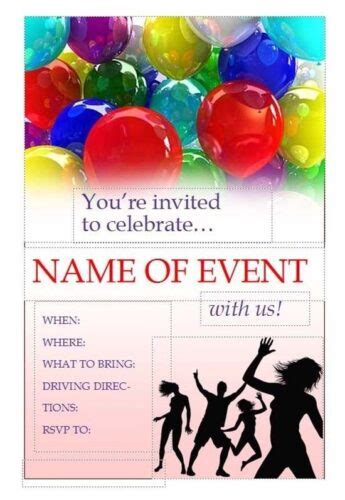 √ Printable Party Invitation Flyer Template