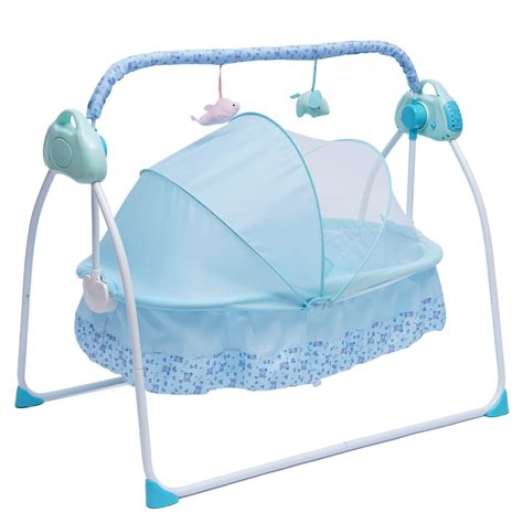 LOYALHEARTDY Baby Cradle Swing 5 Speed Electric Stand Crib Auto Rocking ...