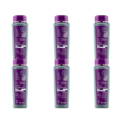 Kit 6 Shampoo Matizadora Fattore Ultra Platinum 5 Tons Sem Sal 300ml