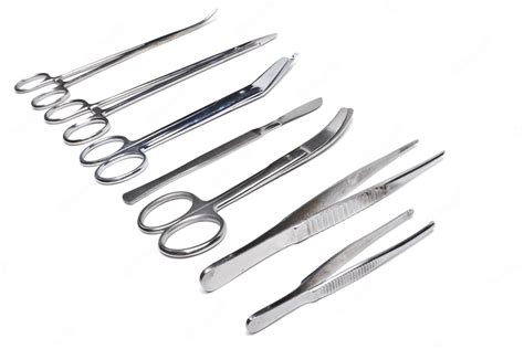 Premium Photo Surgical Tools Scalpel Forceps Clamps Scissors Isolated