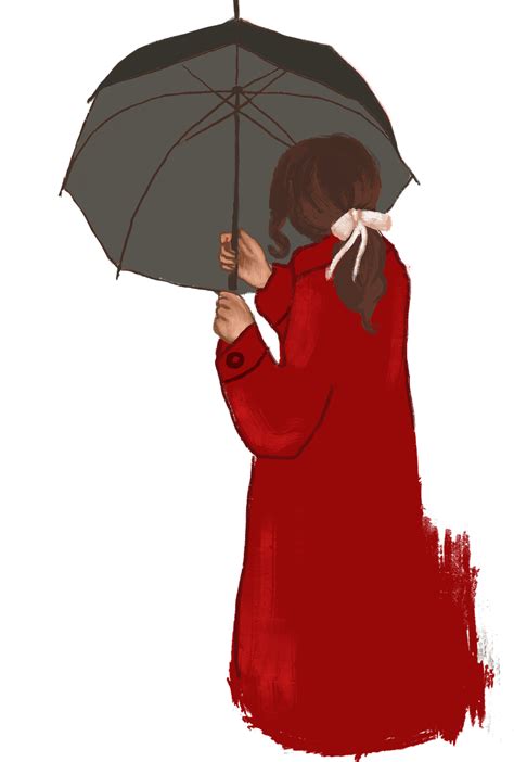 Download Woman, Umbrella, Red Coat. Royalty-Free Stock Illustration ...