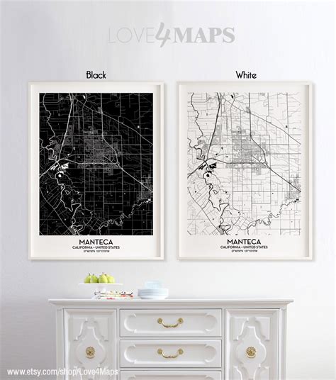 Manteca California Map Manteca City Print Manteca Poster - Etsy