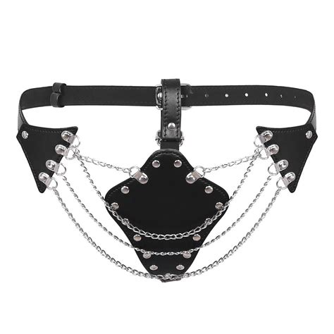 Women Lingerie Open Bust Body Harness Leather Halloween Chain Underwear