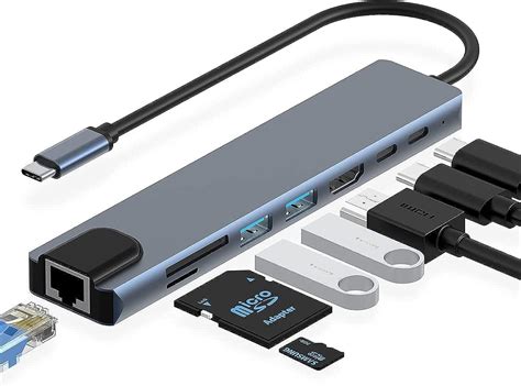 USB C Hub 8 In 1 Type C Hub Multiport Adapter With 4K HDMI PD Power