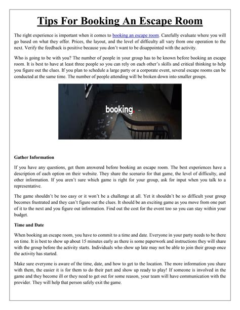 Tips For Booking An Escape Room by Escaperoomglasgow - Issuu