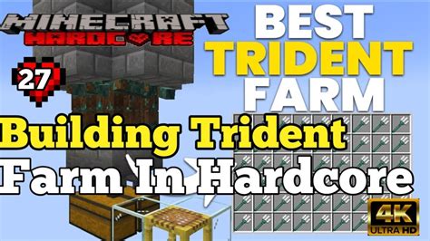 Building Trident Farm In Hardcore Part Gameplay Minecraft Youtube