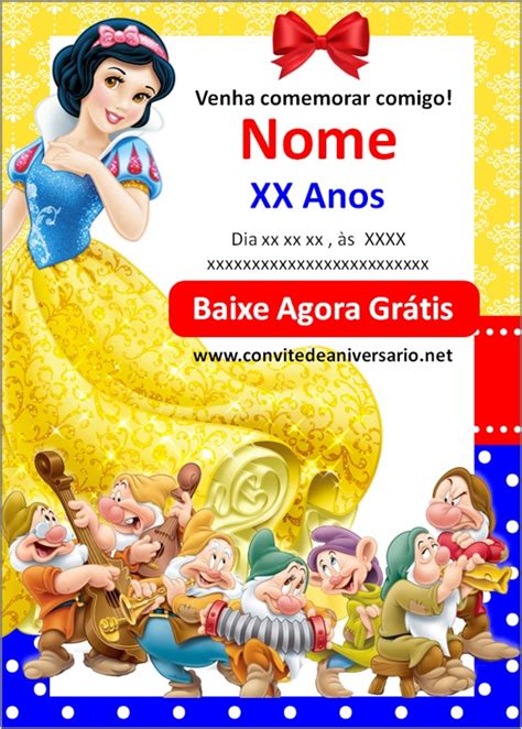 Convites Branca De Neve Convites