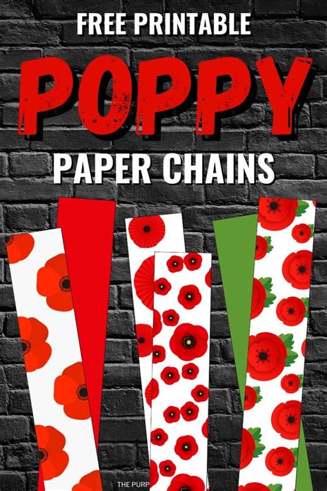 These Free Printable Poppy Paper Chains Are Perfect To Hang Up For