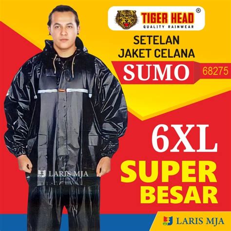 Jual Jas Hujan Big Size Xl Tiger Head Setelan Jumbo Ukuran Xl Sumo