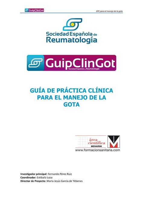 GPCGota 13 Ensayo de la Gota GUÍA DE PRÁCTICA CLÍNICA PARA EL