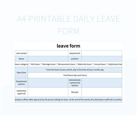 Company Attendance Sheet Enterprise Attendance Sheet A4 Editable And Printable Excel Template ...