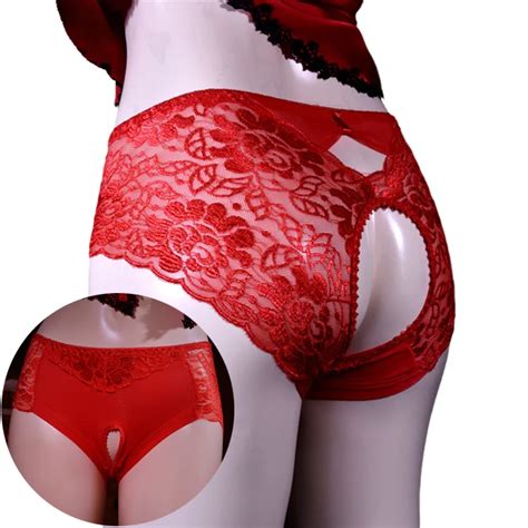 Open Crotch Sex Panties Transparent Lace Women Plus Size Open Crotch