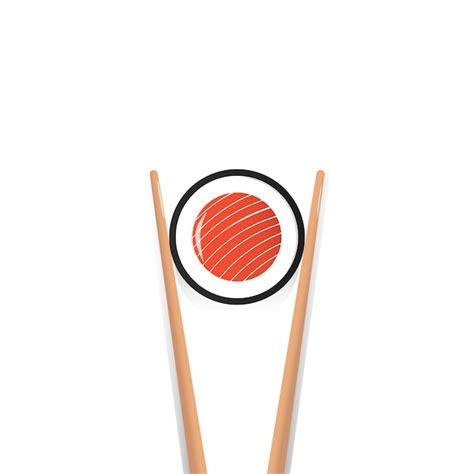 Premium Vector Chopsticks Holding Sushi Roll Concept Of Snack Exotic