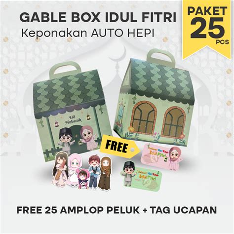 Jual Gable Box Hampers Lebaran Pcs Motif Rumah Idul Fitri Parcel