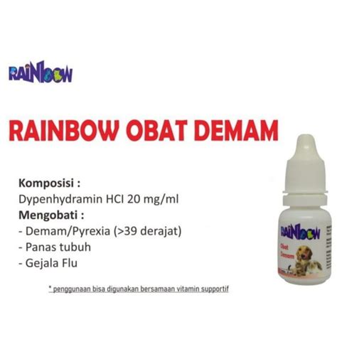 Jual Rainbow Obat Demam Kucing Anjing Kelinci Netto 8ml Obat