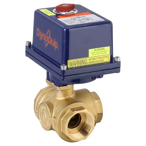 DYNAQUIP CONTROLS 1 1 2 In Brass Electrically Actuated Three Way