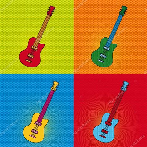 Guitarra Arte Pop Vector Gr Fico Vectorial Grgroupstock Imagen