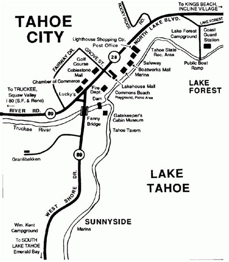 Lake Tahoe Area Maps | Detailed Lake Tahoe Area Mapregion - Tahoe City ...