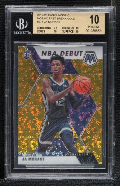 Panini Mosaic Nba Debut Fast Break Gold Prizm Ja Morant