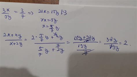 Daca 3x Supra 5y Este Egal Cu 3 Supra 7 Calculati Raportul 2x 4y Supra