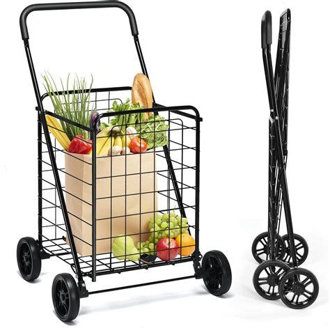 Goplus Shopping Carts For Groceries Heavy Duty Grocery