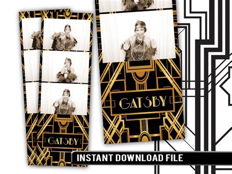 Gatsby Photo Booth Template Frame Wedding Gatsby Party Photo Etsy