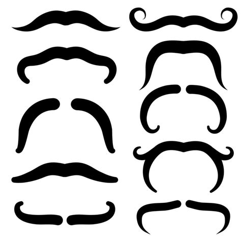 Black Retro Moustache Collection 29565990 Vector Art at Vecteezy