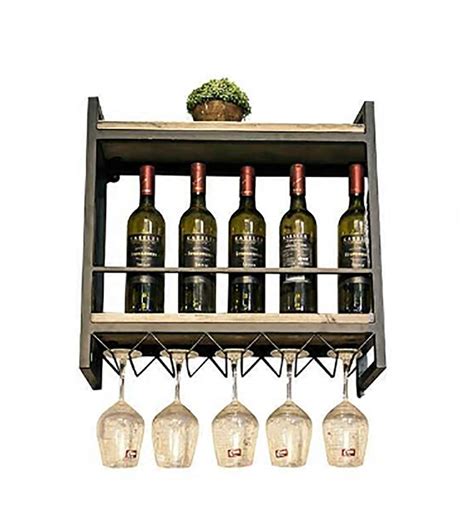 Iron Wall Mounted Upside Down Wine Glass Holder Wrought Wine Rack