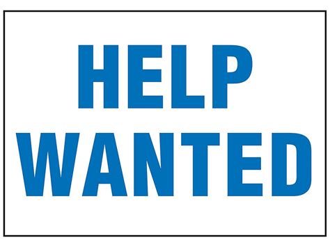 "Help Wanted" Sign - Vinyl, Adhesive-Backed S-23492V - Uline