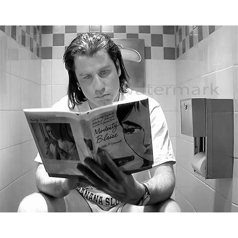 Pulp Fiction Vincent Vega John Travolta Bathroom Movie Print Etsy Uk