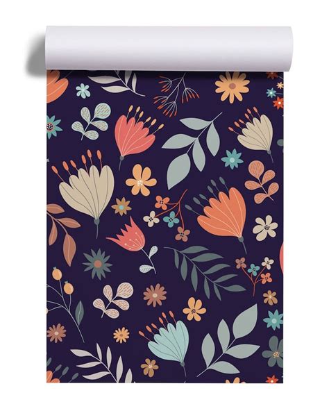 Papier Peint Motif Floral R Tro D Coller Et Coller Auto Adh Sif