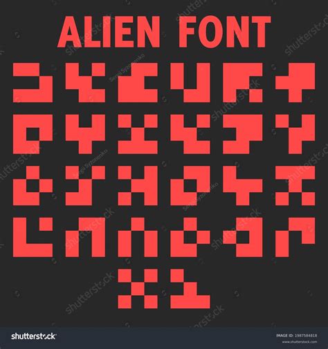 Alien Font Letters Alphabet Display Info Stock Vector Royalty Free