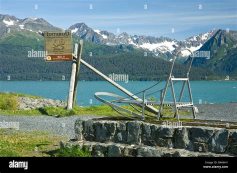 Seward Alaska Monument Marking The Start And Southern End Of The