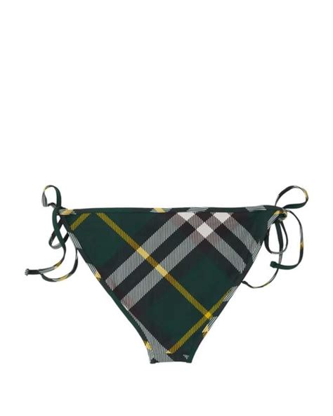 Burberry Check Motif Bikini Bottom In Green Lyst