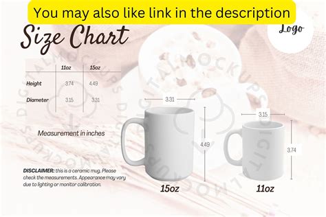 Enamel Camp Cup Mockup Mug Size Chart Cup Size Chart Mug Etsy