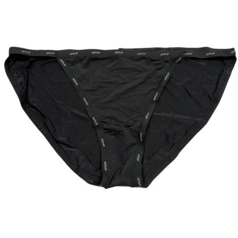 NWT AERIE Bikini Pantie Underwear Sz XL Black Silky EBay