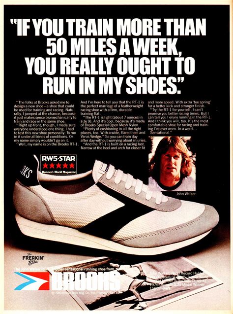 Brooks Rt 1 John Walker 1980 Vintage Sneaker Ad The Freakin Ekin