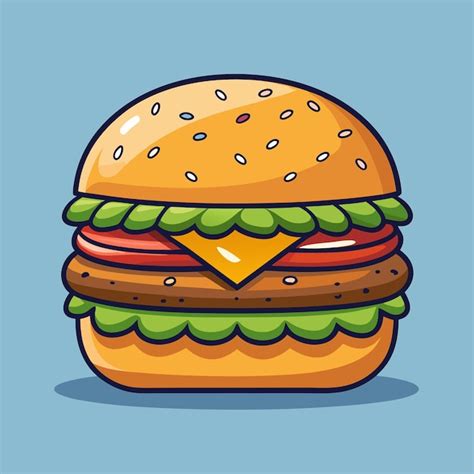 Burger Creative Food Vector Illustration Premium Ai Generated Vector