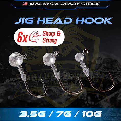 mata kail pancing pcs jig head hook  extra strong sharp gg