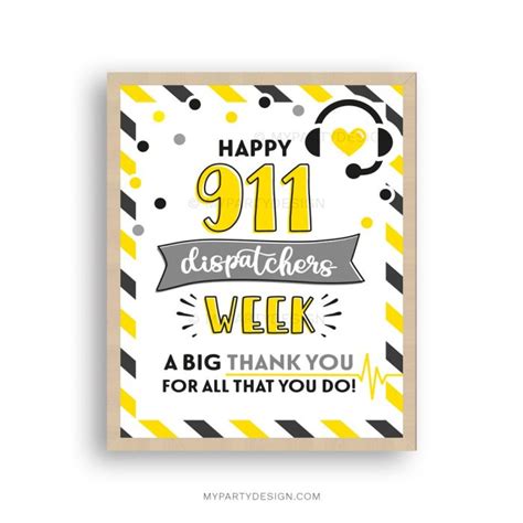 Happy Dispatchers Week Sign Printable Pdf My Party Design