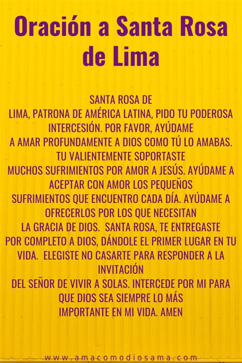 Oraci N A Santa Rosa De Lima Ama Como Dios Ama Oraciones Frases