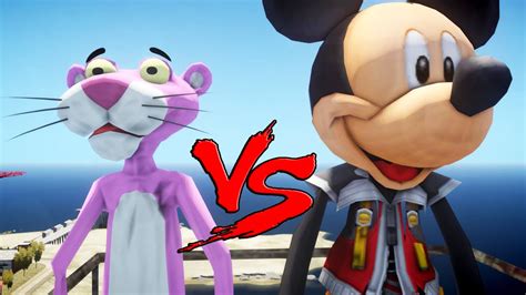 Pink Panther Vs Mickey Mouse Great Battle Youtube