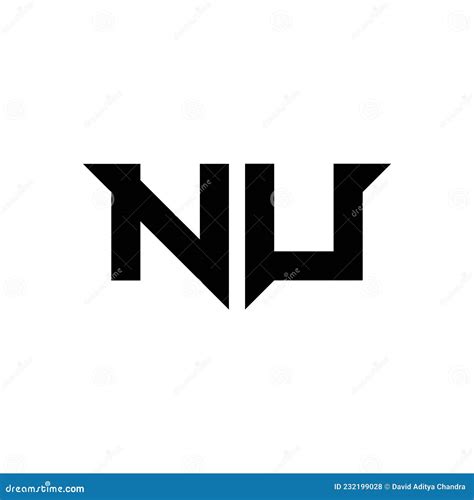 Nu Logo Monogram Design Template Stock Vector Illustration Of Font