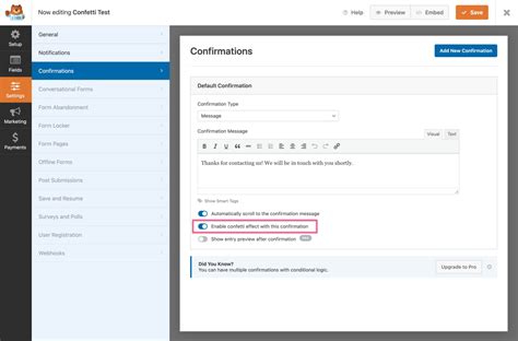 How to add confetti to WP Forms - WP Sunshine