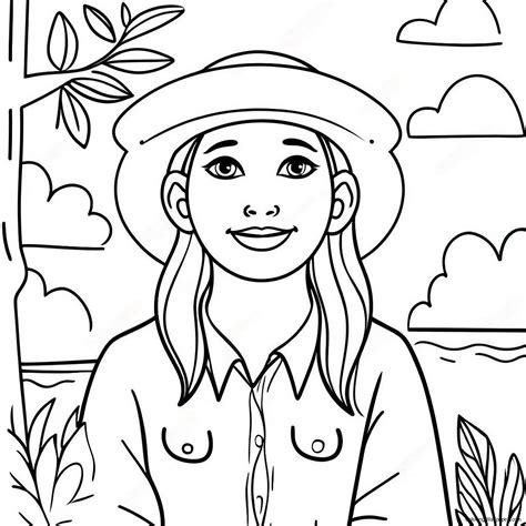 Calm And Relaxed Character Coloring Page