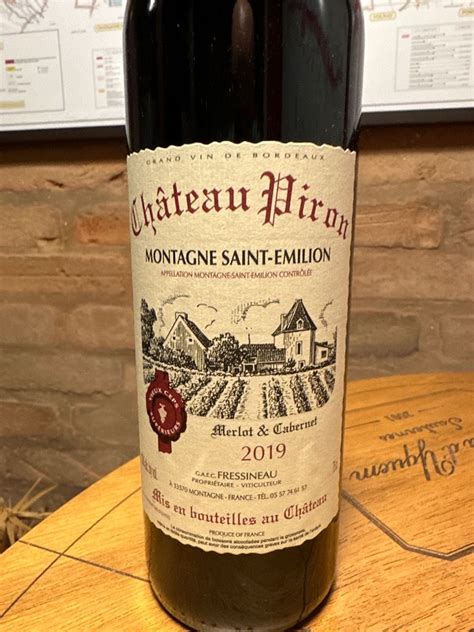 2019 Château Piron France Bordeaux Libournais Montagne St Émilion