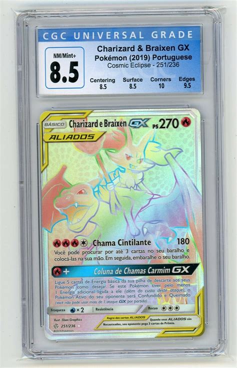 CGC 9 Charizard Braixen GX Cosmic Eclipse 251 236 Values MAVIN